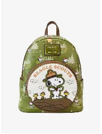 Loungefly Peanuts Snoopy Beagle Scouts Mini Green Backpack